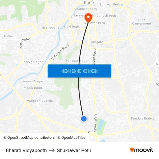 भारती विद्यापीठ to शुक्रवार पेठ map