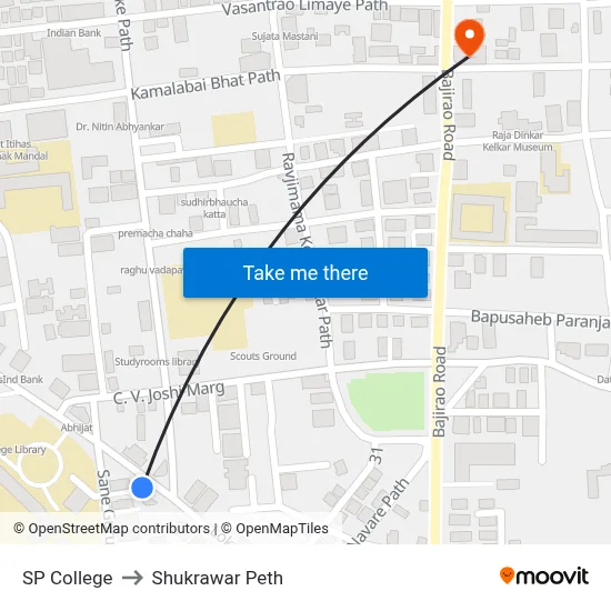 एसपी कॉलेज to शुक्रवार पेठ map