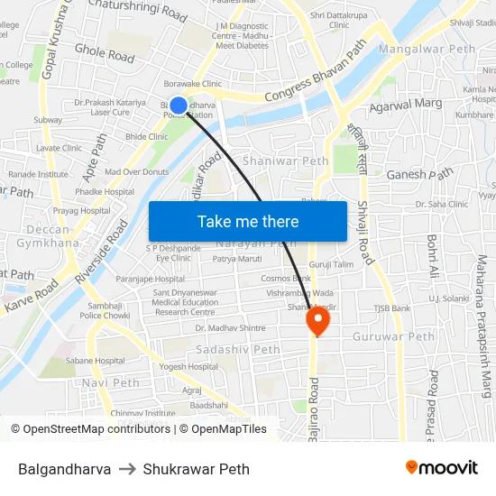 Balgandharva to Shukrawar Peth map