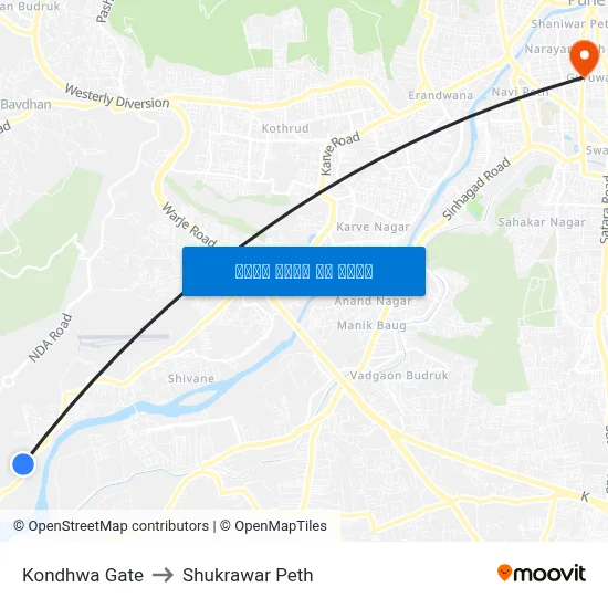 कोंढवा गेट to शुक्रवार पेठ map