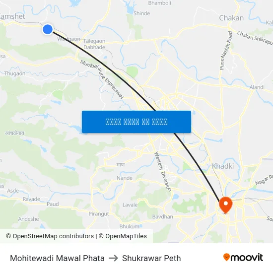 मोहितेवाडी मावल फाटा to शुक्रवार पेठ map