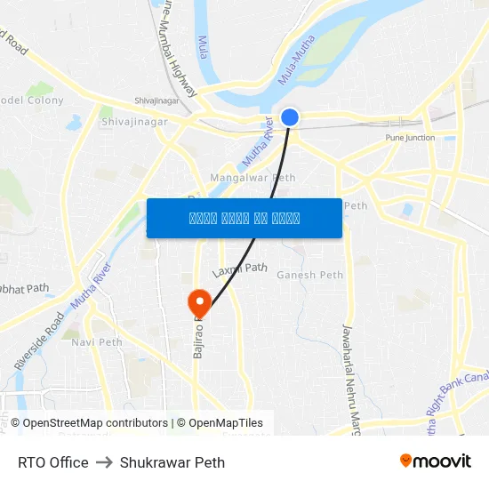 RTO Office to Shukrawar Peth map