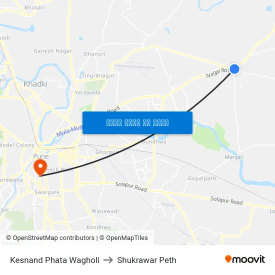 केसनंद फाटा वाघोली to शुक्रवार पेठ map