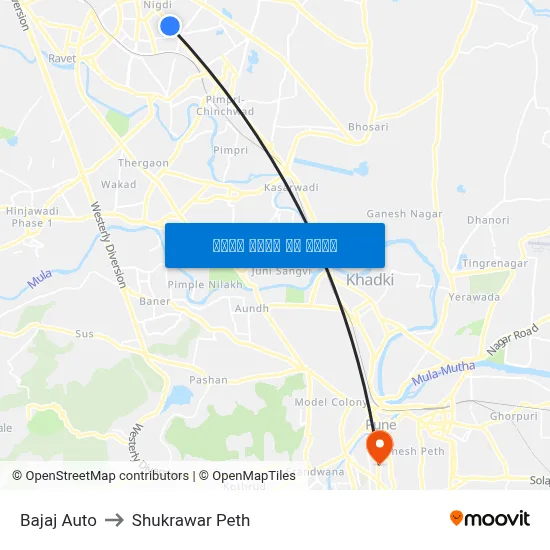 बजाज ऑटो to शुक्रवार पेठ map