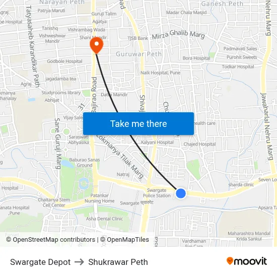 स्वारगेट डेपो to शुक्रवार पेठ map