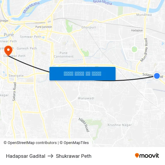 हडपसर गडीटाल to शुक्रवार पेठ map