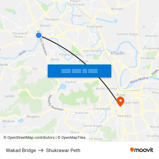 वाकड़ पुल to शुक्रवार पेठ map
