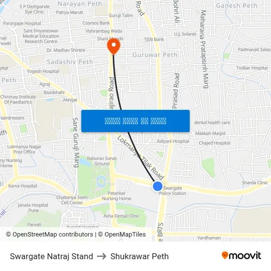 स्वारगेट नटराज स्टैंड to शुक्रवार पेठ map