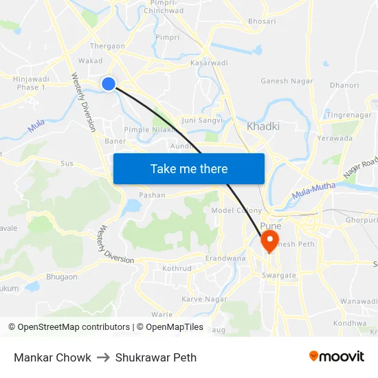 Mankar Chowk to Shukrawar Peth map