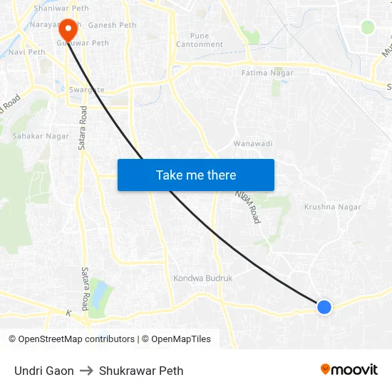 Undri Gaon to Shukrawar Peth map
