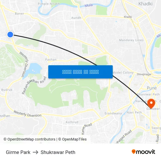 गिरमे पार्क to शुक्रवार पेठ map