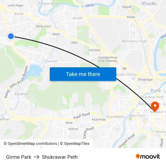 गिरमे पार्क to शुक्रवार पेठ map