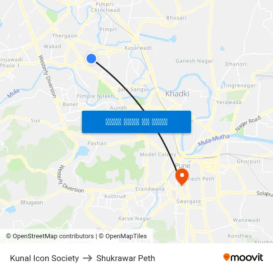 कुणाल आइकॉन सोसायटी to शुक्रवार पेठ map
