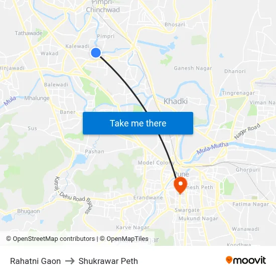 Rahatni Gaon to शुक्रवार पेठ map