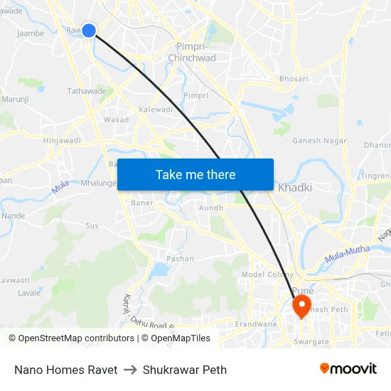 नानो होम्स रावेत to शुक्रवार पेठ map