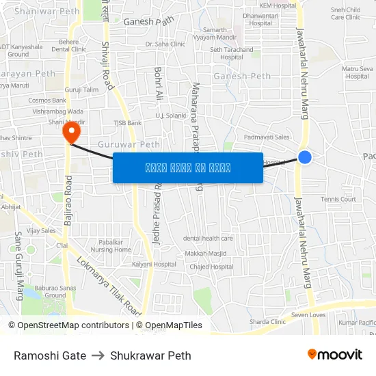Ramoshi Gate to Shukrawar Peth map