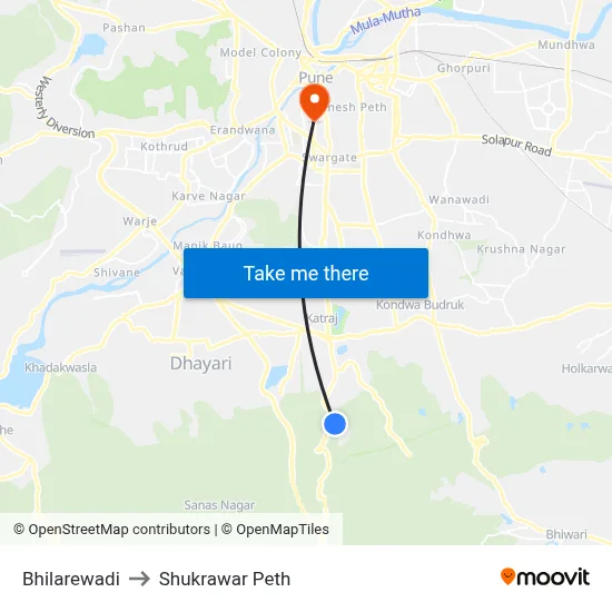 Bhilarewadi to Shukrawar Peth map