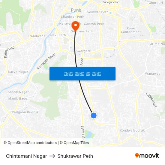 चिंतामणि नगर to शुक्रवार पेठ map