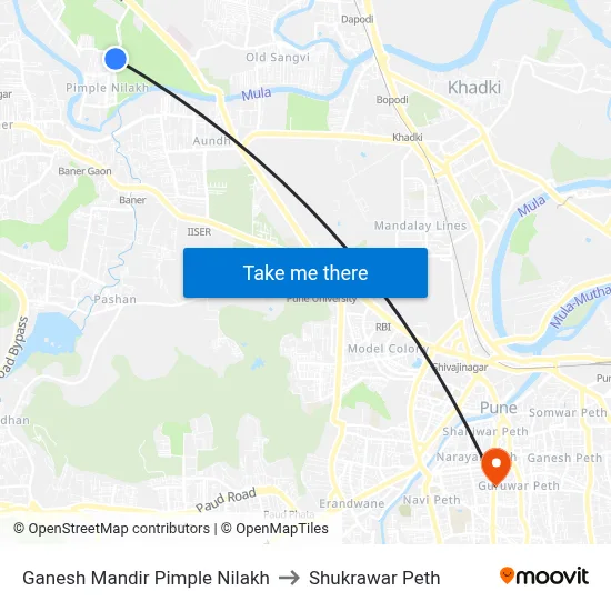 गणेश मंदिर पिंपले निलख to शुक्रवार पेठ map