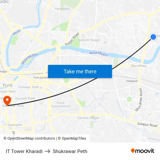 IT Tower Kharadi to Shukrawar Peth map