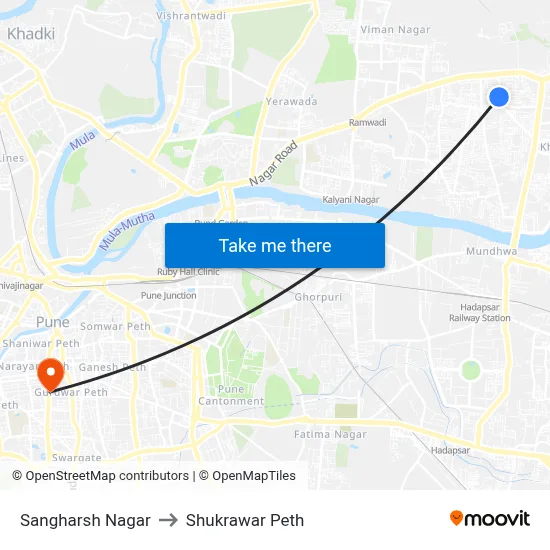 संघर्ष नगर to शुक्रवार पेठ map