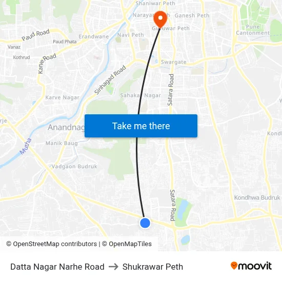 दत्त नगर नरहे रोड to शुक्रवार पेठ map