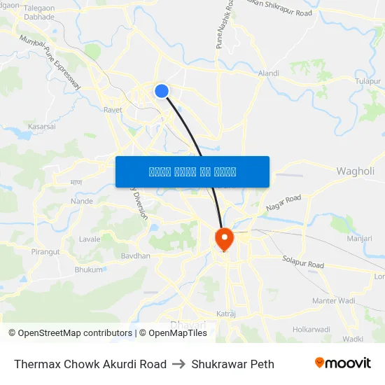थरमैक्स चौक आकुर्डी रोड to शुक्रवार पेठ map