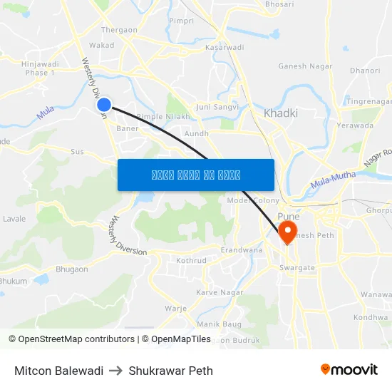 Mitcon Balewadi to Shukrawar Peth map