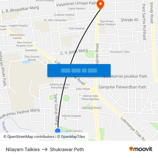 निलयम टॉकीज to शुक्रवार पेठ map