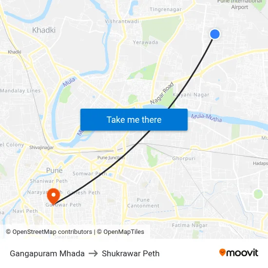 गंगापुरम म्हाडा to शुक्रवार पेठ map
