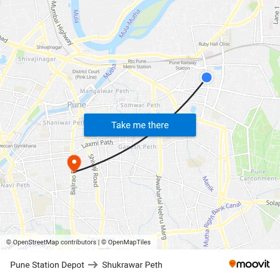 पुणे स्टेशन डेपो to शुक्रवार पेठ map