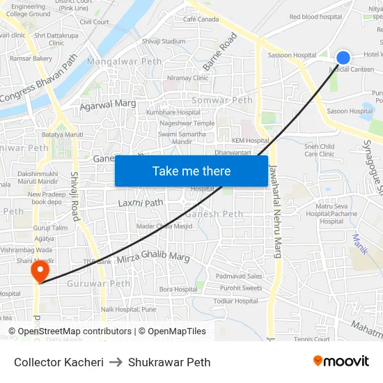 कलेक्टर कचेरी to शुक्रवार पेठ map