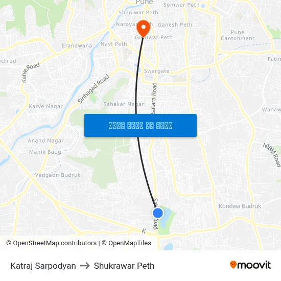 कात्रज सर्पोद्यान to शुक्रवार पेठ map