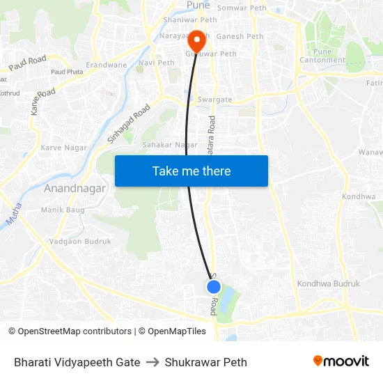 भारती विद्यापीठ गेट to शुक्रवार पेठ map