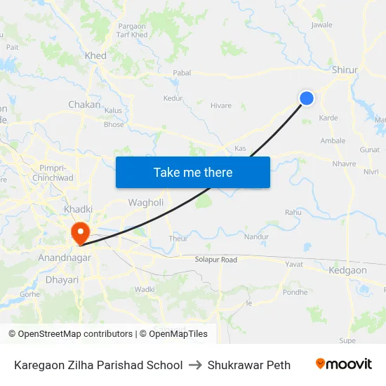 Karegaon Zilha Parishad School to शुक्रवार पेठ map