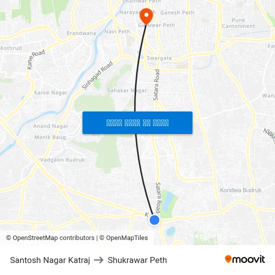 संतोष नगर कात्रज to शुक्रवार पेठ map