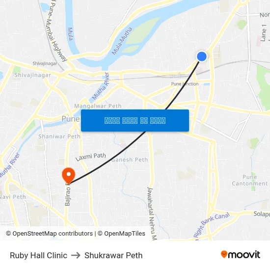 Ruby Hall Clinic to Shukrawar Peth map