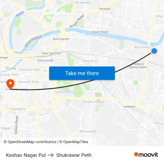 केशव नगर पूल to शुक्रवार पेठ map