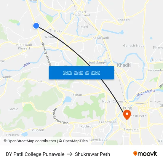 डीवाय पाटील कॉलेज पुनावले to शुक्रवार पेठ map