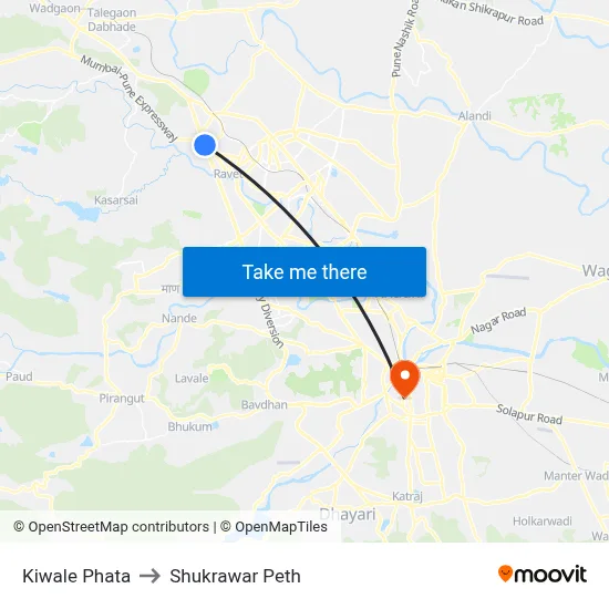 Kiwale Phata to Shukrawar Peth map