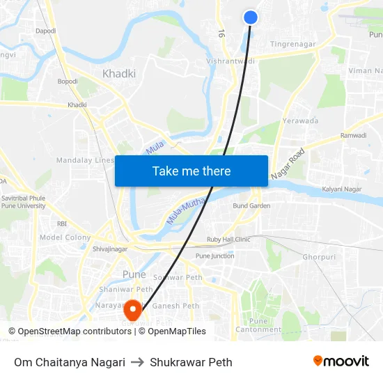 ओम चैतन्य नगरी to शुक्रवार पेठ map