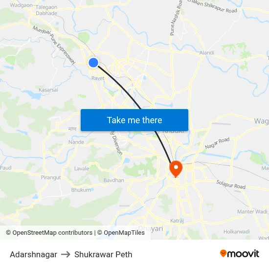 आदर्शनगर to शुक्रवार पेठ map