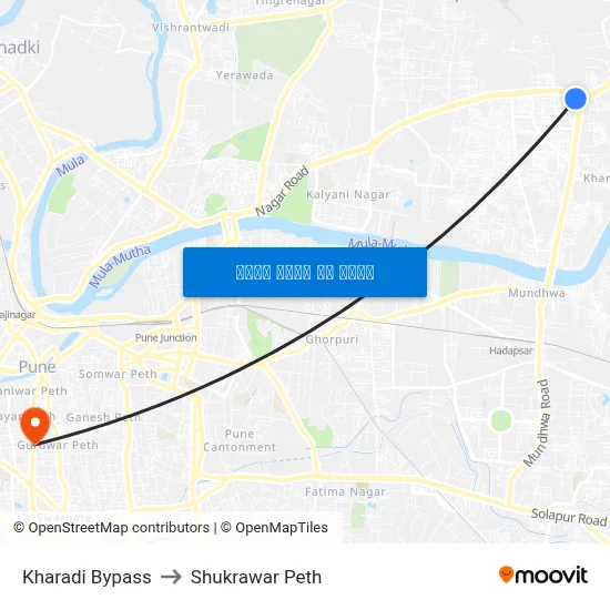 खराडी बाईपास to शुक्रवार पेठ map