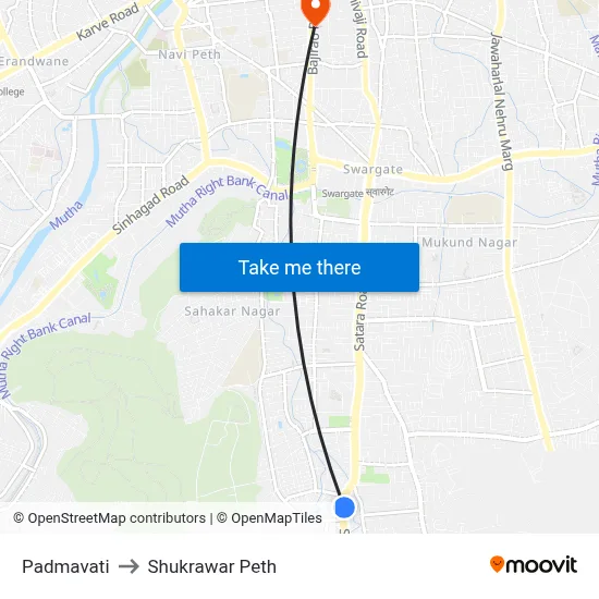 पद्मावती to शुक्रवार पेठ map