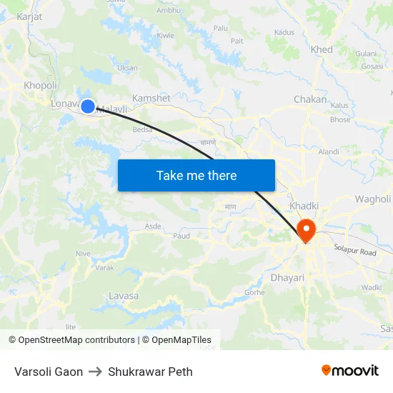 वरसोली गांव to शुक्रवार पेठ map