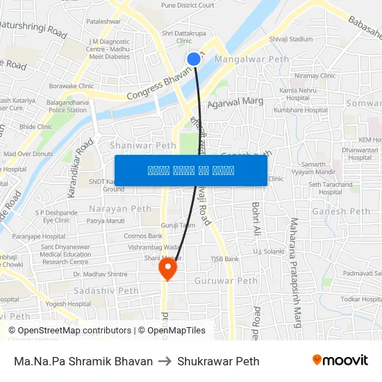 म.न.पा श्रमिक भवन to शुक्रवार पेठ map