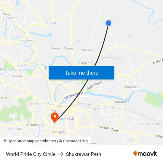 वर्ल्ड प्राइड सिटी सर्कल to शुक्रवार पेठ map