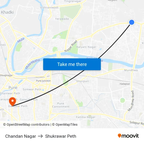 Chandan Nagar to Shukrawar Peth map