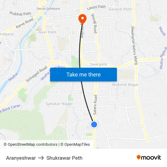 अरण्येश्वर to शुक्रवार पेठ map