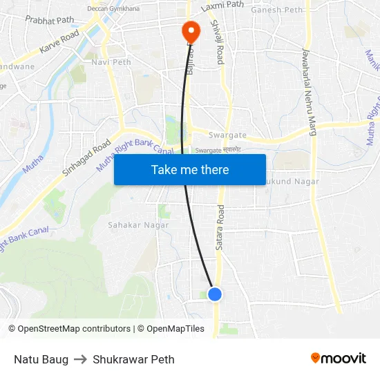 नातू बाग to शुक्रवार पेठ map